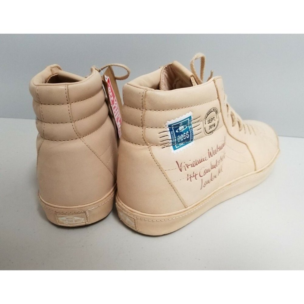 Vans Vivienne Westwood SK8 Hi Top Tan Leather Sneakers Mens Size 13 47 New - Picture 3 of 6